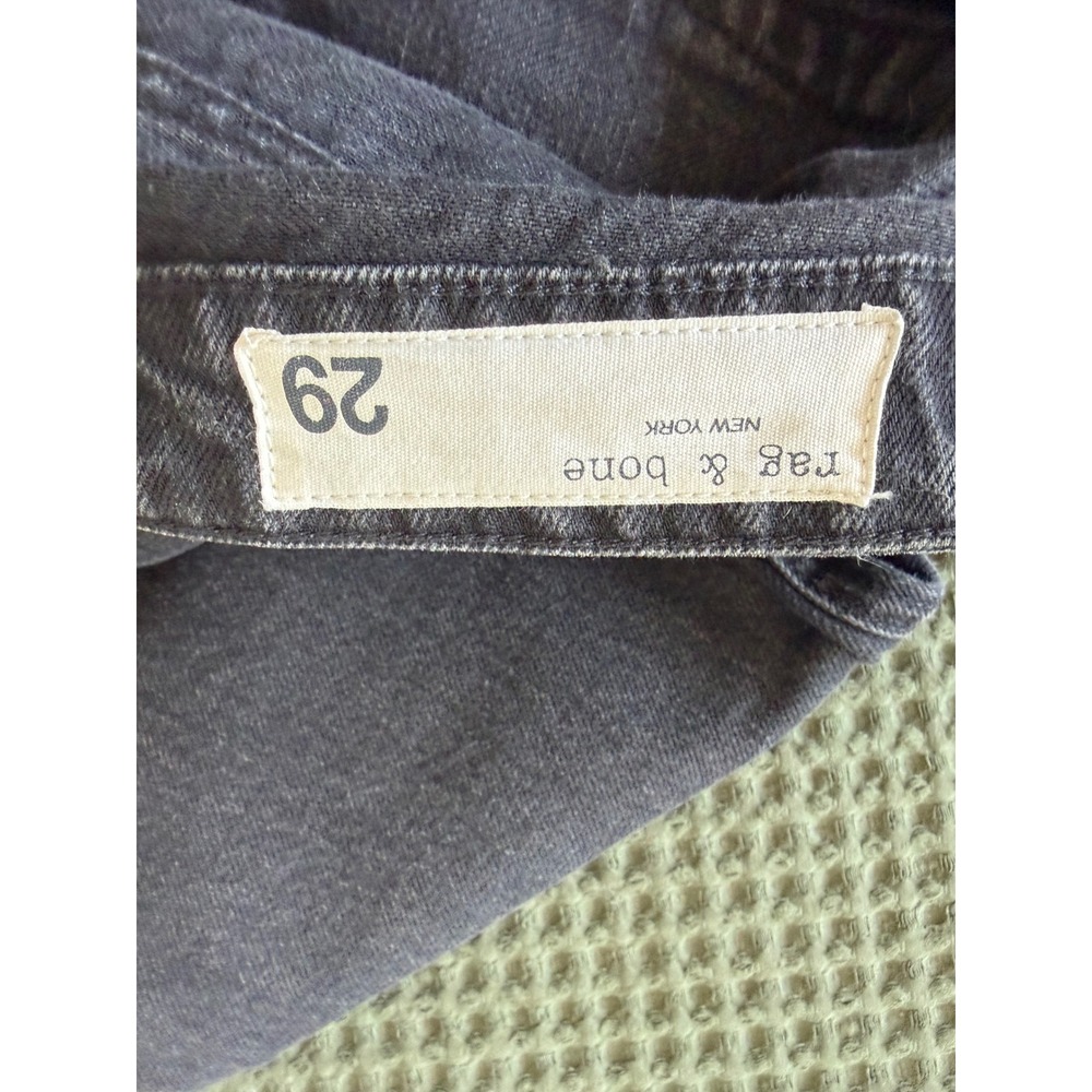 Rag & Bone Dre Low-Rise Slim Boyfriend Jeans Highland Black Raw Hem 29 - Picture 8 of 10